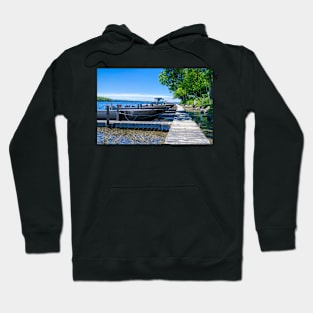 Wooden dock and boats Hoodie